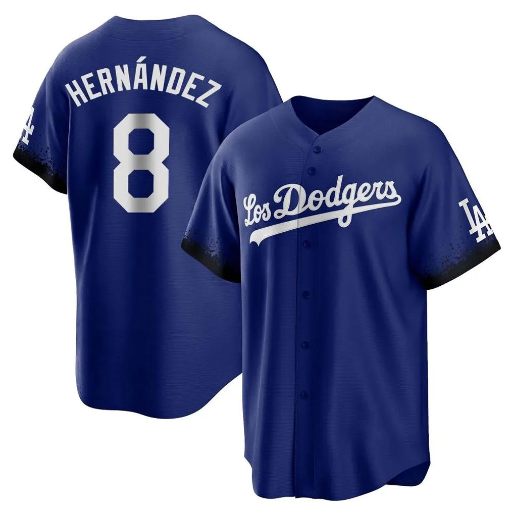 BIPIHUC LA.Dodgers #8 Enrique Hern?¡ì?¨¦ndez Player Royal City Connect Home Game Stitched Jerseys