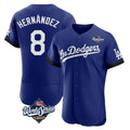 BIPIHUC LA.Dodgers #8 Enrique Hern?¡ì?¨¦ndez Player Royal World Series City Connect Elite Home Stitched Jerseys