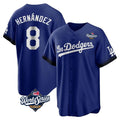 BIPIHUC LA.Dodgers #8 Enrique Hern?¡ì?¨¦ndez Player Royal World Series City Connect Home Game Stitched Jerseys