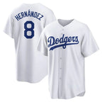 BIPIHUC LA.Dodgers #8 Enrique Hern?¡ì?¨¦ndez Player White Game Home Stitched Jerseys