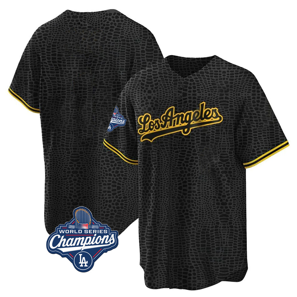 BIPIHUC LA.Dodgers Blank Player Black Gold Limited Home World Series Meet Stitched Jerseys