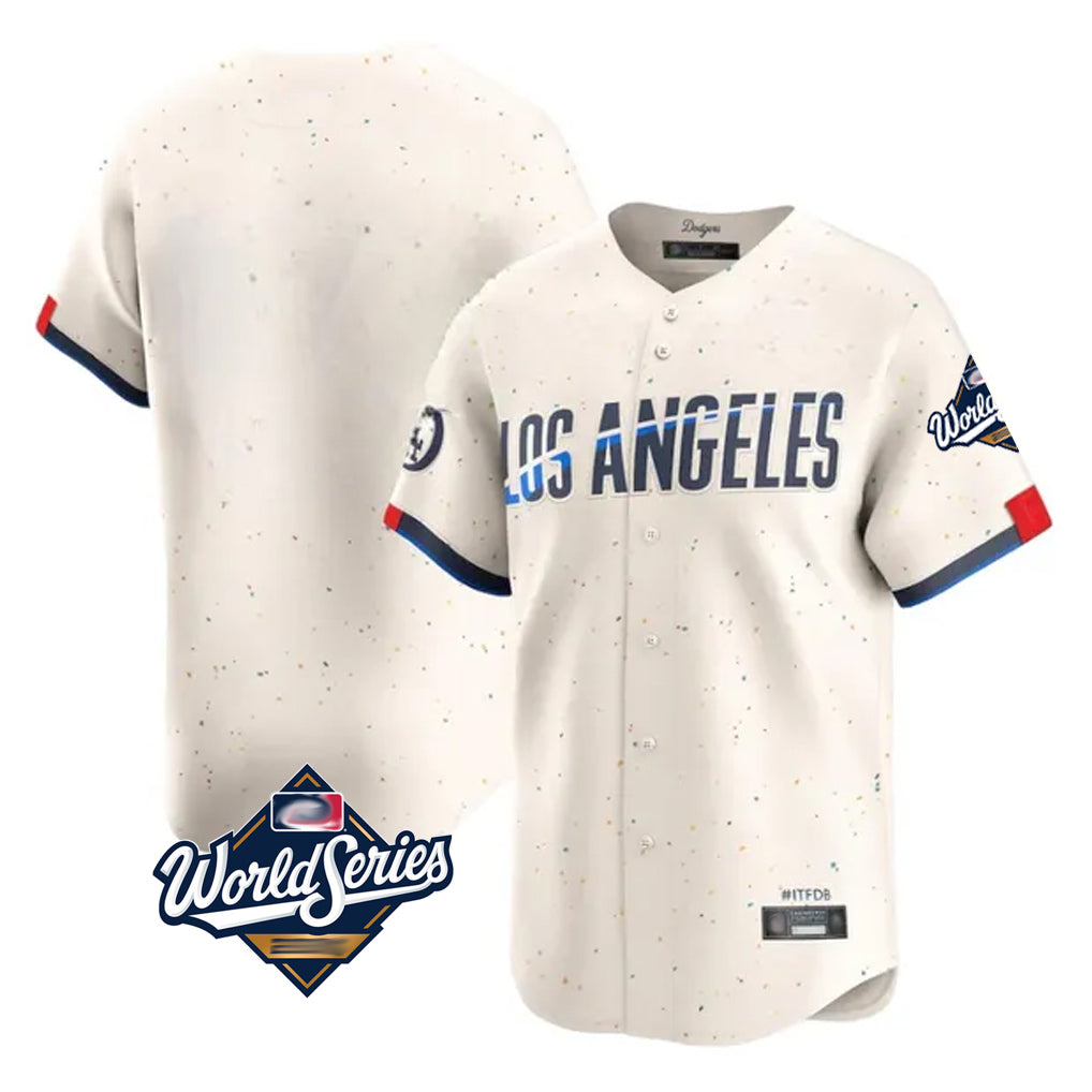 BIPIHUC LA.Dodgers Blank Player Cream City Connect Limited Home World Series Stitched Jerseys