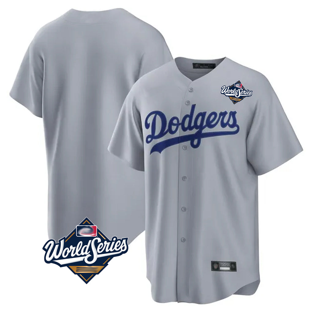 BIPIHUC LA.Dodgers Blank Player Gray Game Home World Series Stitched Jerseys