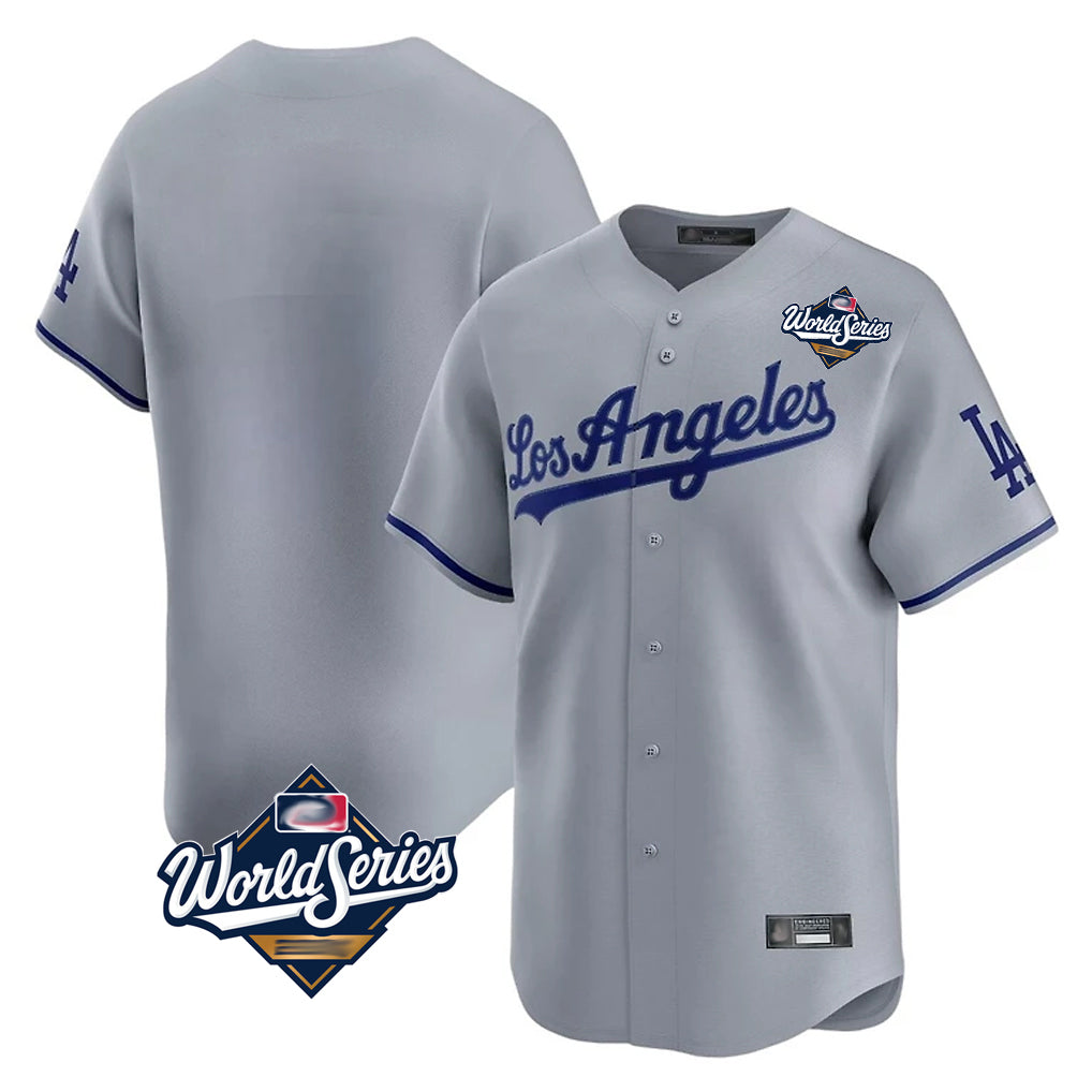 BIPIHUC LA.Dodgers Blank Player Gray Limited Game World Series Stitched Jerseys