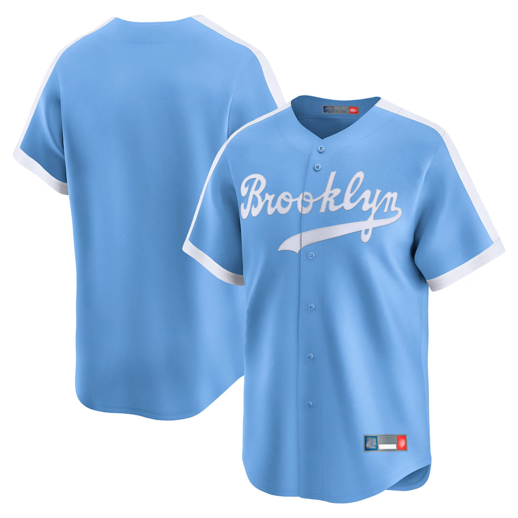 BIPIHUC LA.Dodgers Blank Player Light Blue Cooperstown Collection Limited Stitched Jerseys
