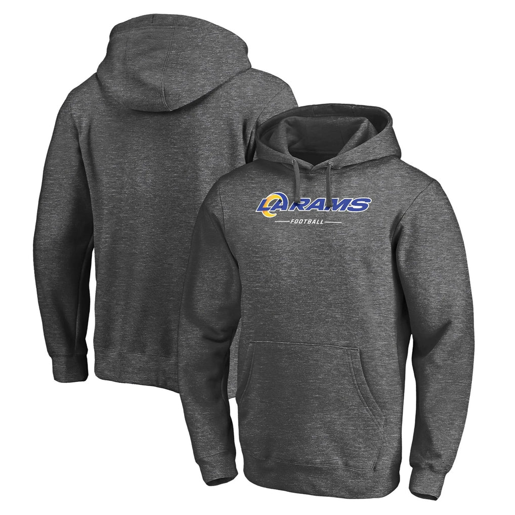 BIPIHUC LA.Rams Gray LOGO Pullover Hoodie Limited Game Blank Player Stitched Jerseys
