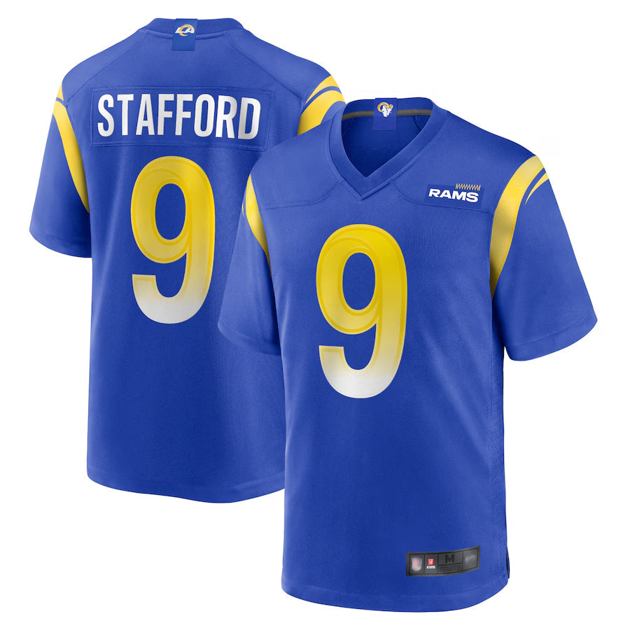 BIPIHUC LA.Rams Home Game Football Jerseys - Royal - #9 Matthew Stafford Player Stitched Jerseys