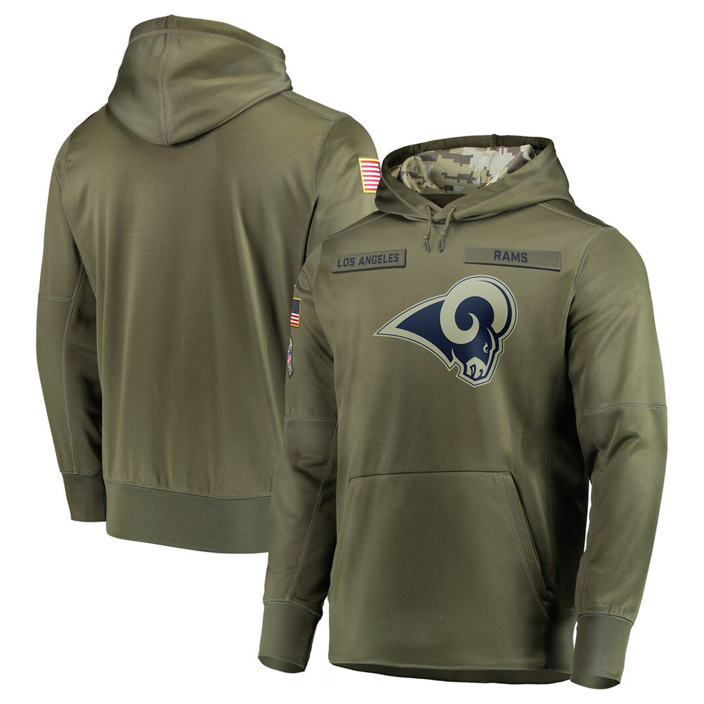 BIPIHUC LA.Rams Olive Salute to Service Pullover Hoodies Home Game Blank Player Stitched Jerseys