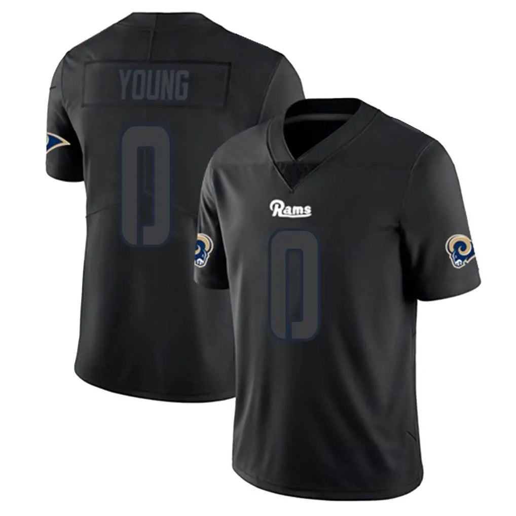 BIPIHUC LA.Rams #0 Byron Young Player Black Impact Limited Home Game Stitched Jerseys