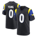 BIPIHUC LA.Rams #0 Byron Young Player Black Midnight Rivalries Collection Home Game Stitched Jerseys