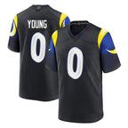 BIPIHUC LA.Rams #0 Byron Young Player Black Midnight Rivalries Collection Home Game Stitched Jerseys