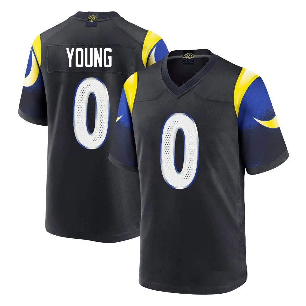 BIPIHUC LA.Rams #0 Byron Young Player Black Midnight Rivalries Collection Home Game Stitched Jerseys
