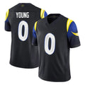 BIPIHUC LA.Rams #0 Byron Young Player Black Midnight Rivalries Collection Limited Home Game Stitched Jerseys