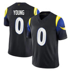 BIPIHUC LA.Rams #0 Byron Young Player Black Midnight Rivalries Collection Limited Home Game Stitched Jerseys