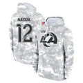 BIPIHUC LA.Rams #12 Puka Nacua Player Arctic Camo Salute to Service Hoodies Limited Game Stitched Jerseys