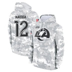 BIPIHUC LA.Rams #12 Puka Nacua Player Arctic Camo Salute to Service Hoodies Limited Game Stitched Jerseys