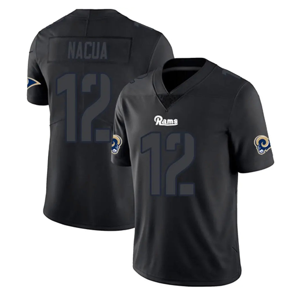 BIPIHUC LA.Rams #12 Puka Nacua Player Black Impact Limited Home Game Stitched Jerseys