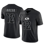 BIPIHUC LA.Rams #12 Puka Nacua Player Black REFLECTIVE Limited Stitched Jerseys
