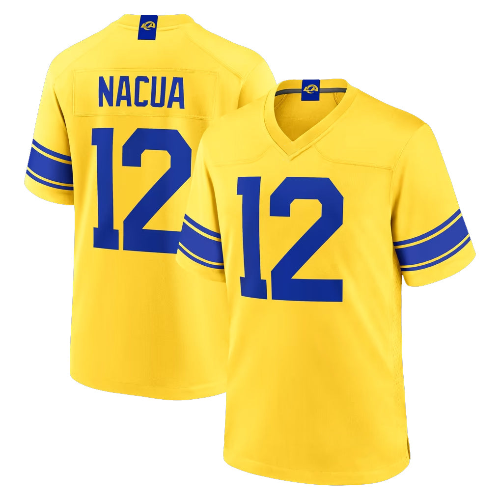 BIPIHUC LA.Rams #12 Puka Nacua Player Gold Classic Sol Home Game Stitched Jerseys