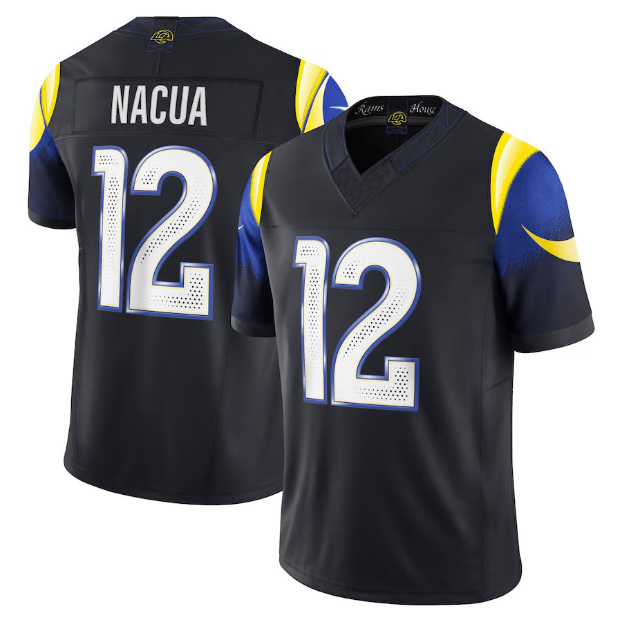 BIPIHUC LA.Rams #12 Puka Nacua Player Midnight Blue Rivalries Collection Vapor Limited Stitched Jerseys