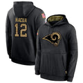 BIPIHUC LA.Rams #12 Puka Nacua Player Salute to Service Black Hoodies Stitched Jerseys