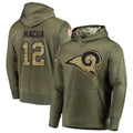 BIPIHUC LA.Rams #12 Puka Nacua Player Salute to Service Olive Hoodies Stitched Jerseys