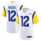 BIPIHUC LA.Rams #12 Puka Nacua White Game Player Jersey American Stitched Jerseys