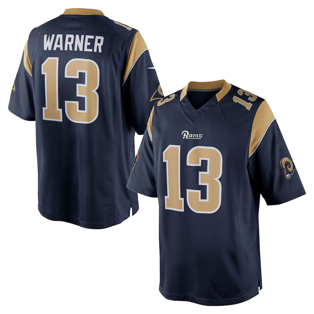 BIPIHUC LA.Rams #13 Kurt Warner Player Navy Retired Limited Stitched Jerseys