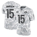 BIPIHUC LA.Rams #15 Ty Simpson Player Arctic Camo Salute To Service Limited Game Stitched Jerseys