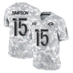 BIPIHUC LA.Rams #15 Ty Simpson Player Arctic Camo Salute To Service Limited Game Stitched Jerseys