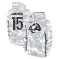 BIPIHUC LA.Rams #15 Ty Simpson Player Arctic Camo Salute to Service Hoodies Limited Game Stitched Jerseys