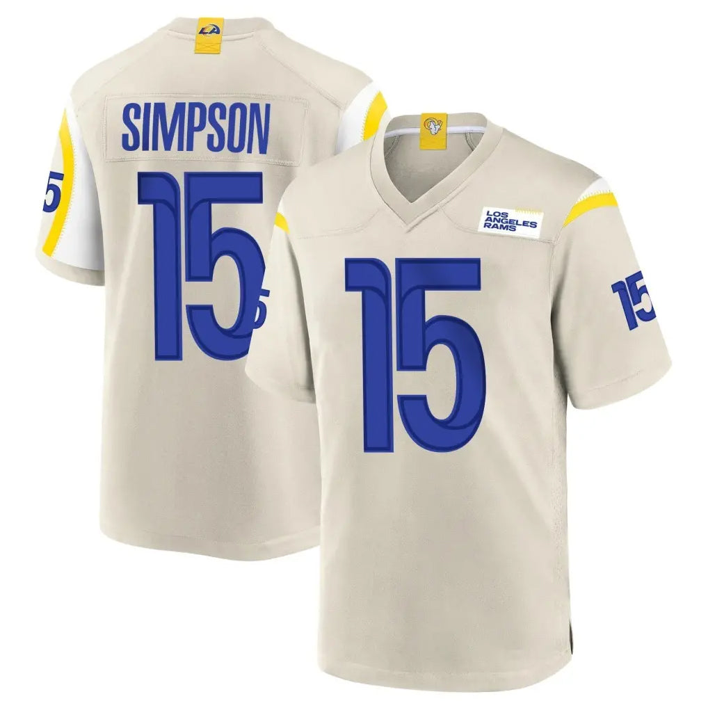 BIPIHUC LA.Rams #15 Ty Simpson Player Bone Home Game Stitched Jerseys