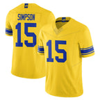 BIPIHUC LA.Rams #15 Ty Simpson Player Gold Classic Sol Vapor Limited F.U.S.E. Home Game Stitched Jerseys