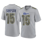 BIPIHUC LA.Rams #15 Ty Simpson Player Gray Atmosphere Fashion Home Game Stitched Jerseys