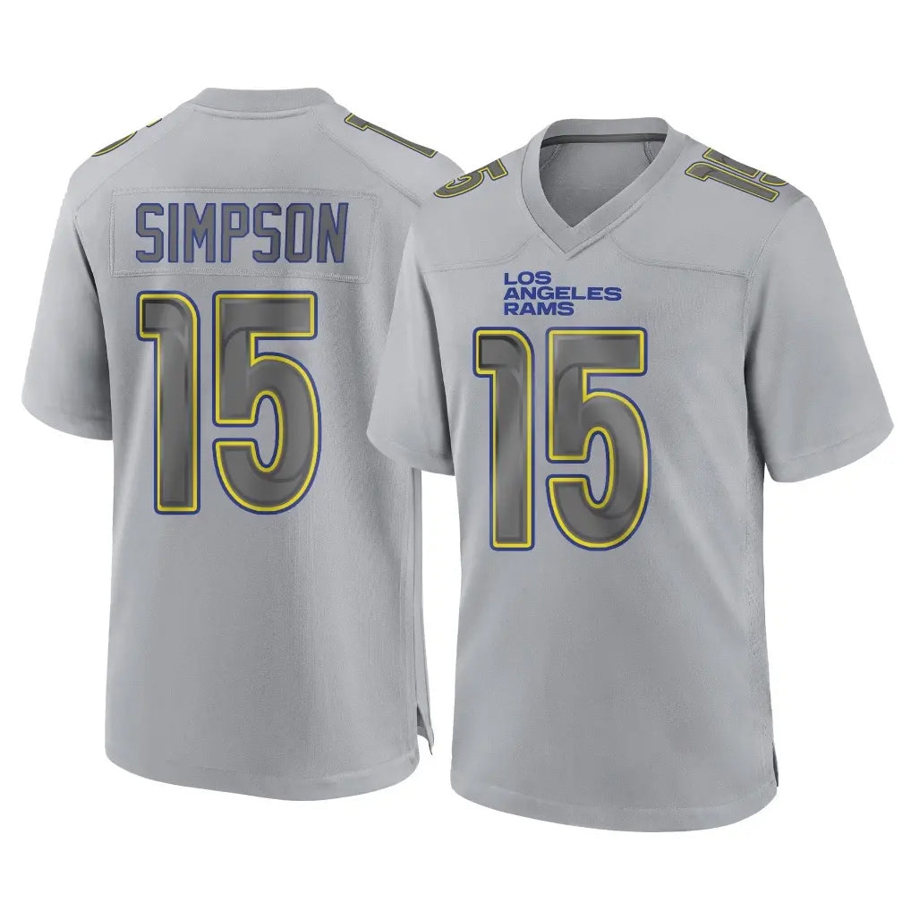 BIPIHUC LA.Rams #15 Ty Simpson Player Gray Atmosphere Fashion Home Game Stitched Jerseys