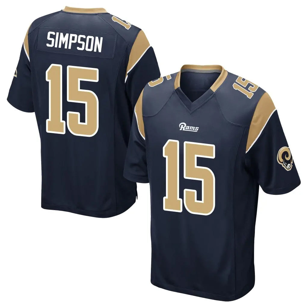 BIPIHUC LA.Rams #15 Ty Simpson Player Navy Home Game Stitched Jerseys