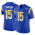 BIPIHUC LA.Rams #15 Ty Simpson Player Royal Limited Vapor F.U.S.E. Home Game Stitched Jerseys