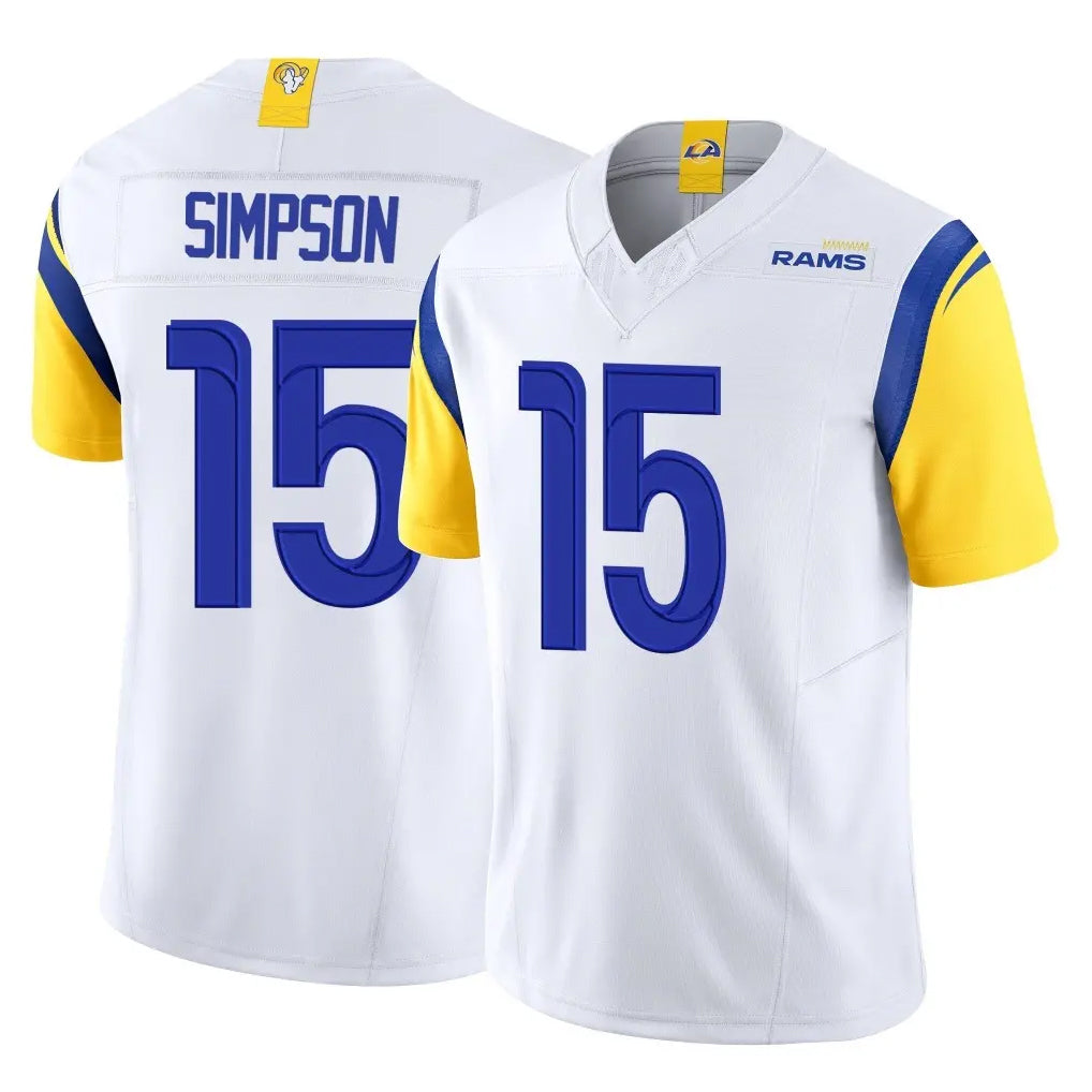 BIPIHUC LA.Rams #15 Ty Simpson Player White Limited Vapor F.U.S.E. Home Game Stitched Jerseys