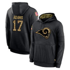 BIPIHUC LA.Rams #17 Davante Adams Player Black Salute to Service Hoodies Limited Game Stitched Jerseys