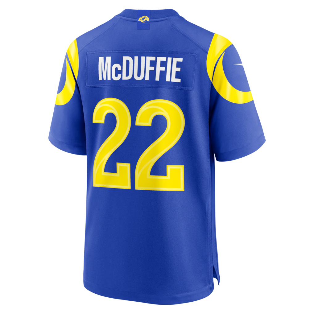 BIPIHUC LA.Rams #22 Trent McDuffie Royal Team Game Player Stitched Jerseys
