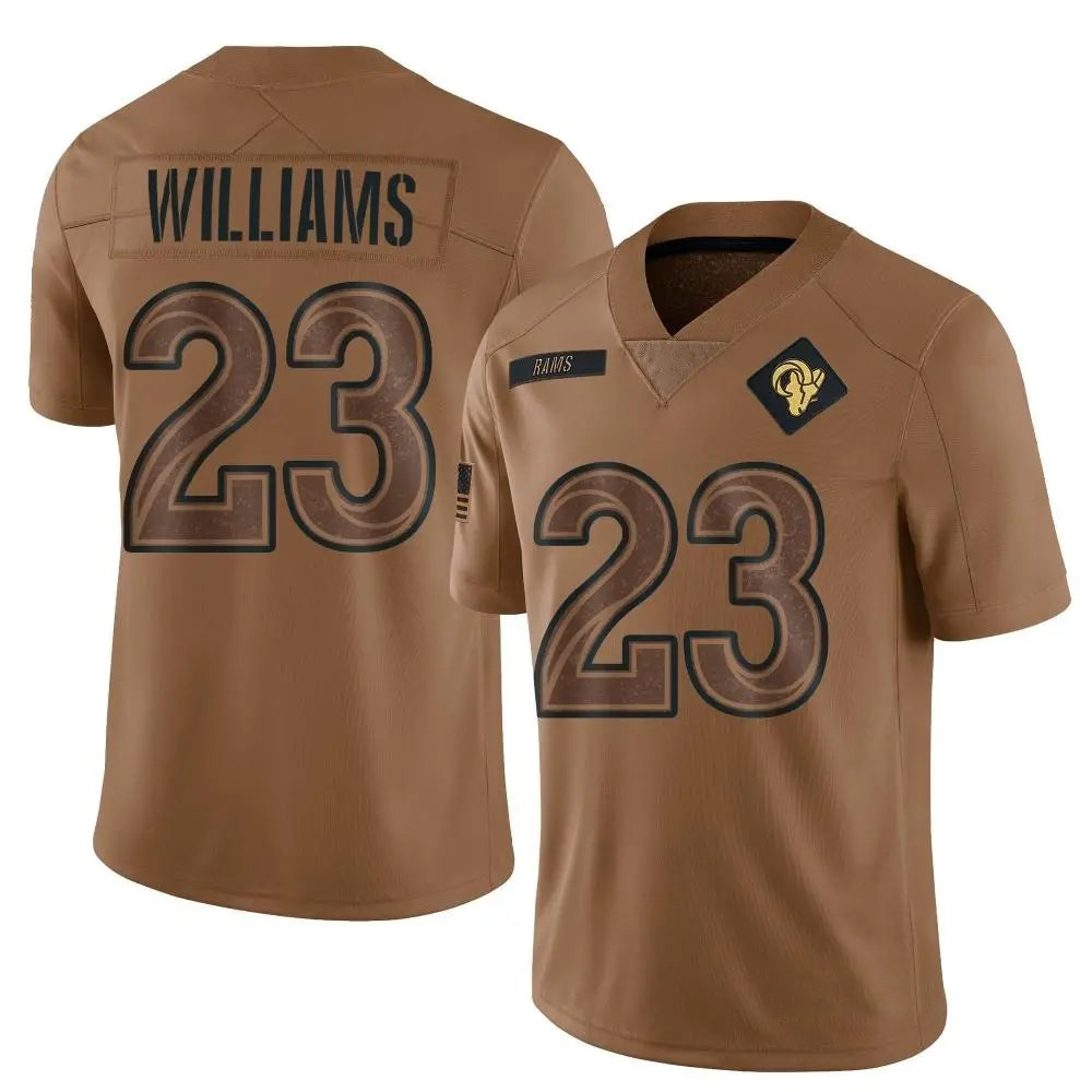 BIPIHUC LA.Rams #23 Kyren Williams Player Limited Brown Salute To Service Stitched Jerseys