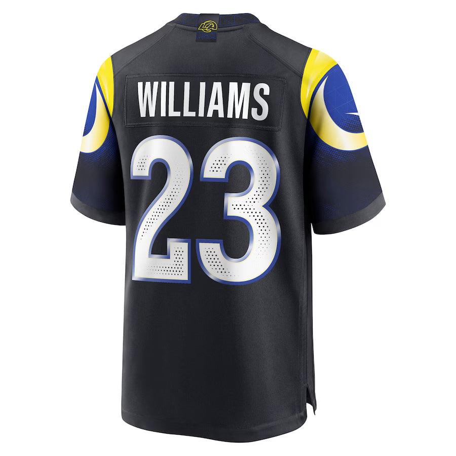 BIPIHUC LA.Rams #23 Kyren Williams Player Midnight Blue Rivalries Collection Game Stitched Jerseys