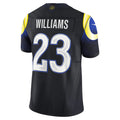 BIPIHUC LA.Rams #23 Kyren Williams Player Midnight Blue Rivalries Collection Vapor Limited Stitched Jerseys