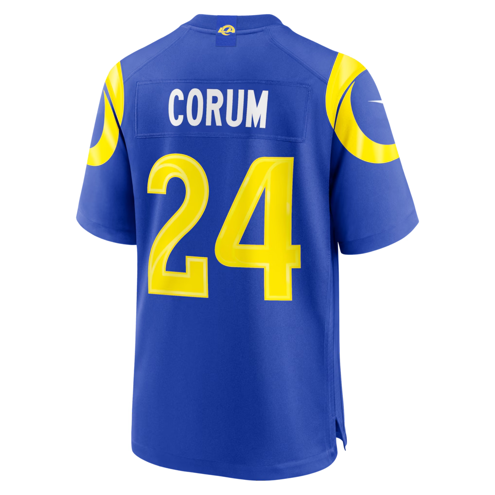 BIPIHUC LA.Rams #24 Blake Corum Royal Game Stitched Jerseys