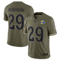 BIPIHUC LA.Rams #29 Eric Dickerson Player Salute To Service Olive Football Jerseys