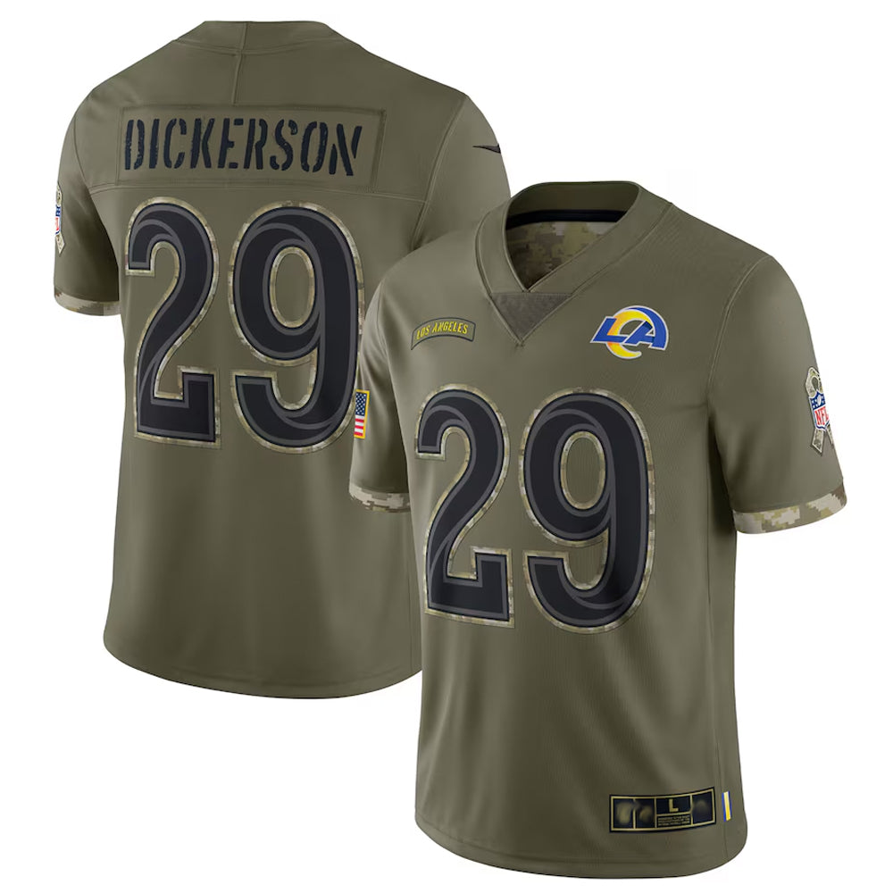 BIPIHUC LA.Rams #29 Eric Dickerson Player Salute To Service Olive Football Jerseys