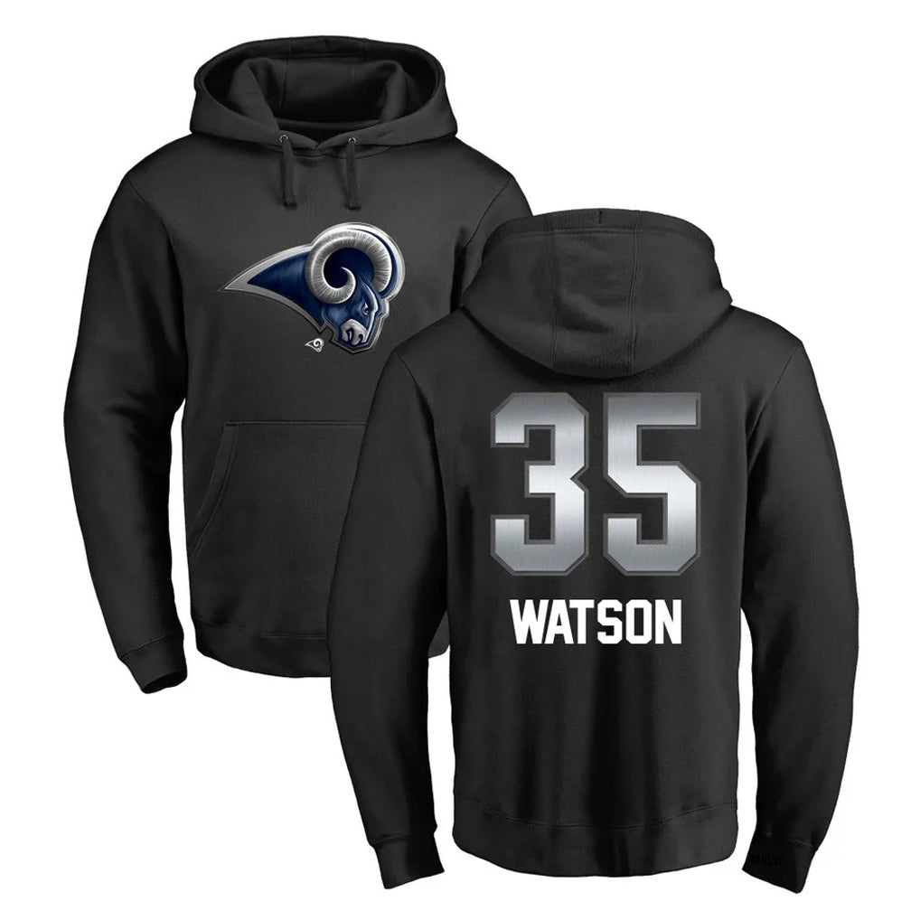 BIPIHUC LA.Rams #35 Jaylen Watson Player Black Pullover Hoodie Limited Game Stitched Jerseys