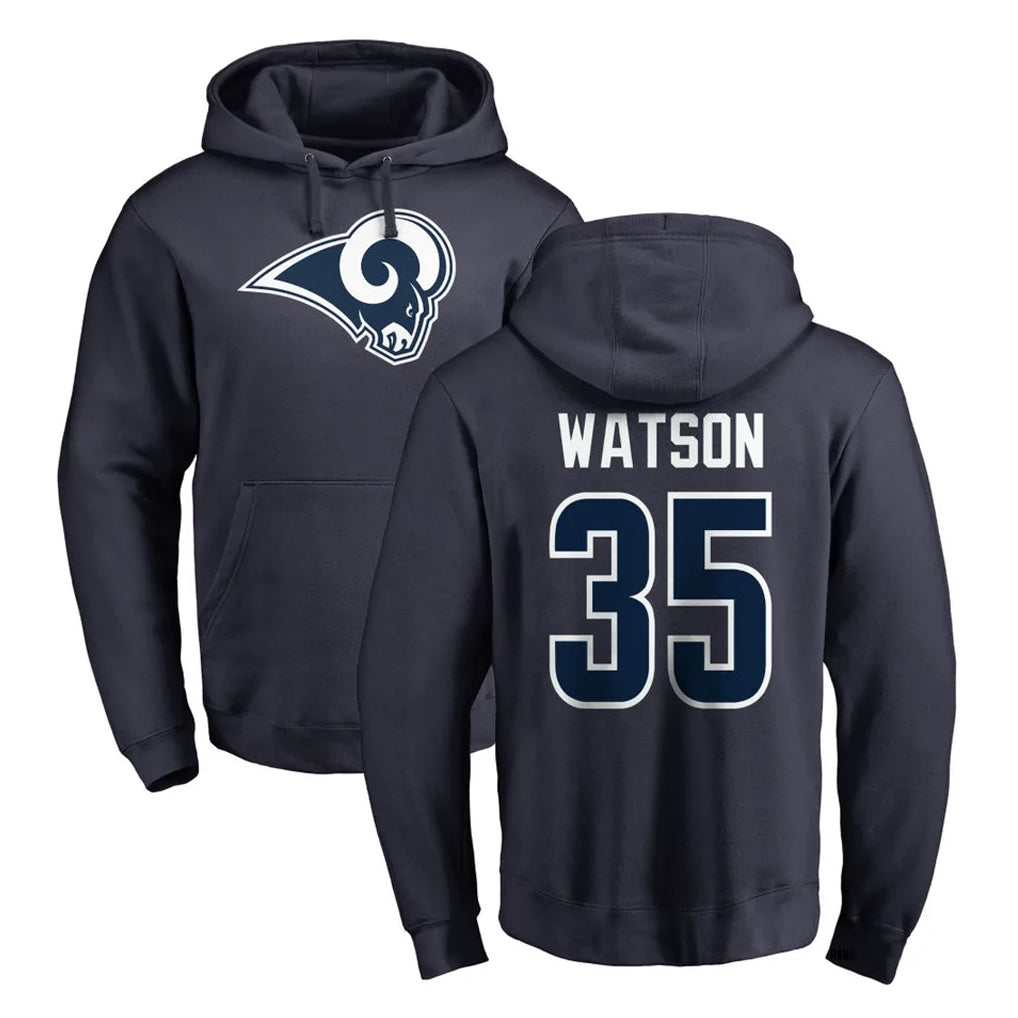 BIPIHUC LA.Rams #35 Jaylen Watson Player Navy Pullover Hoodie Limited Game Stitched Jerseys