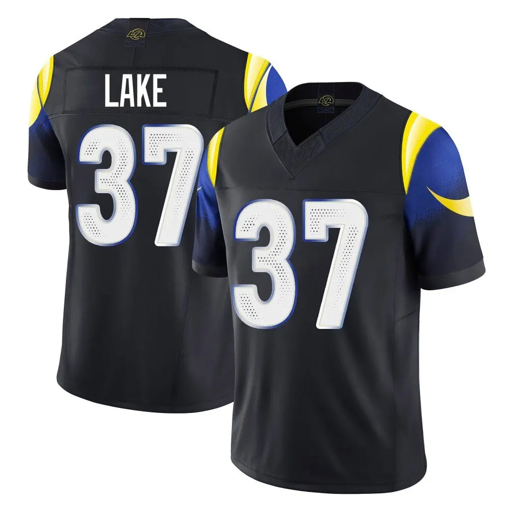 BIPIHUC LA.Rams #37 Quentin Lake Player Black Midnight Rivalries Collection Limited Home Game Stitched Jerseys