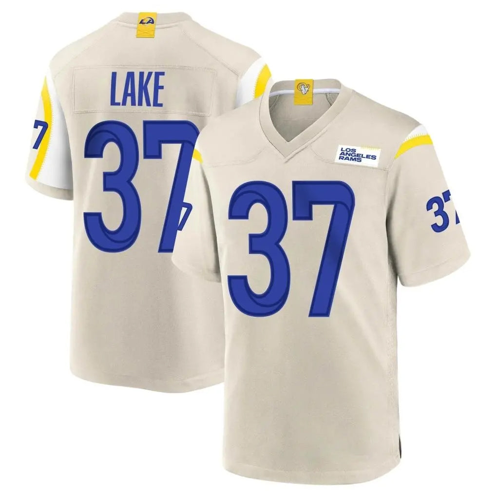 BIPIHUC LA.Rams #37 Quentin Lake Player Bone Home Game Stitched Jerseys